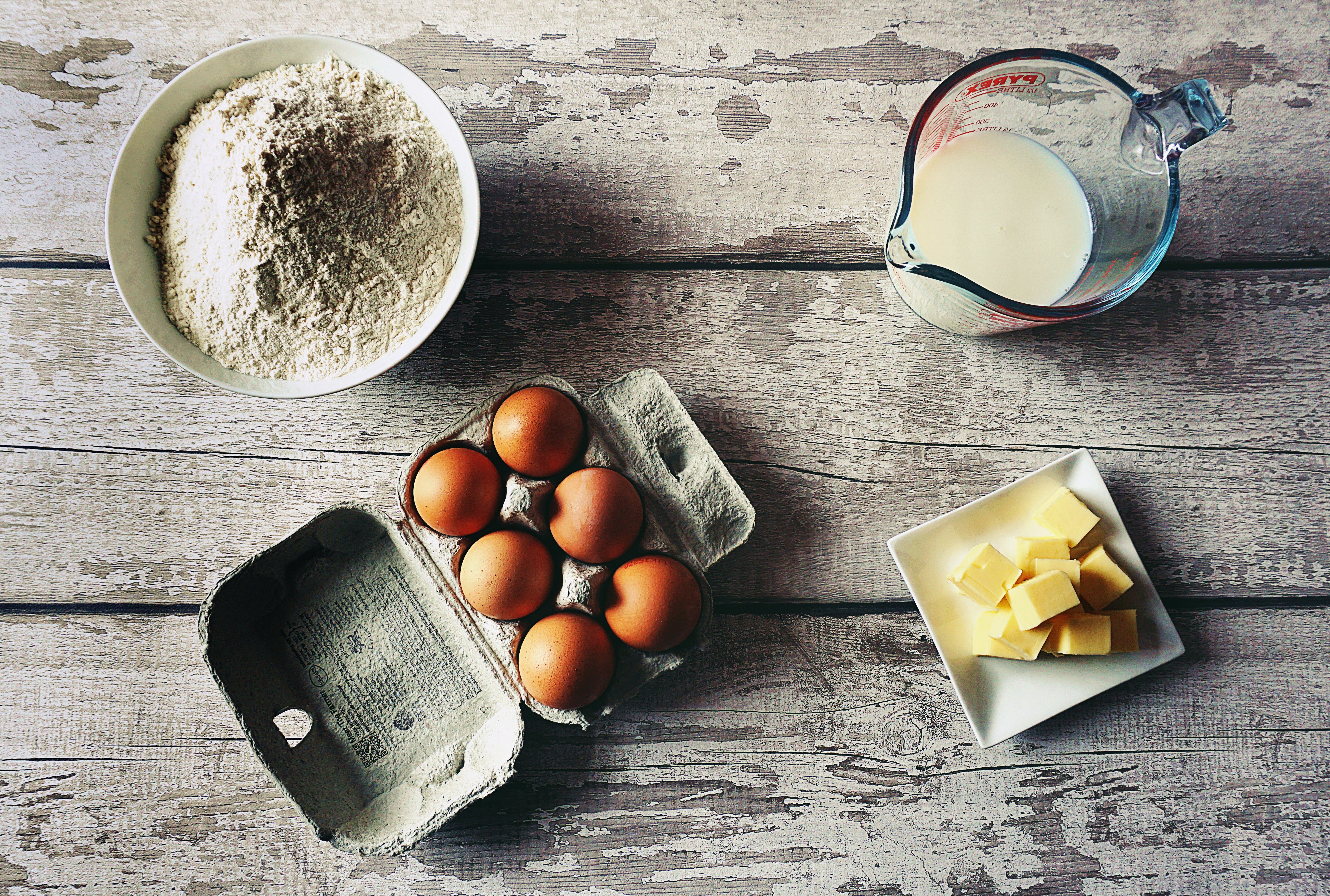 Eggs Milk Butter Flour