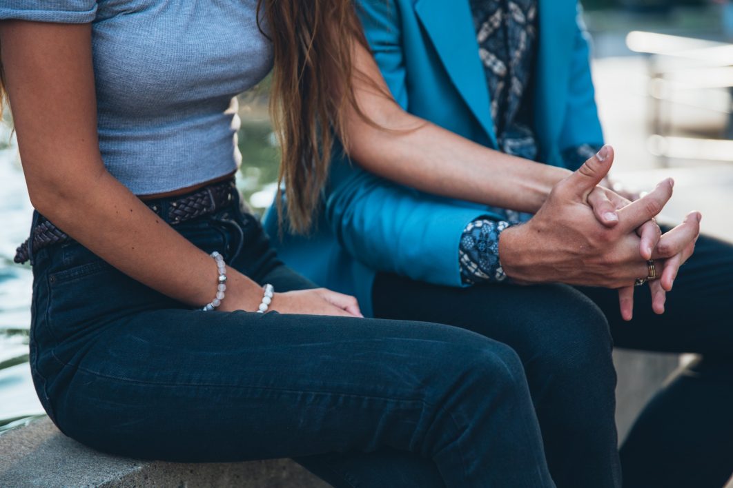 Romantic Couple Holding Hands