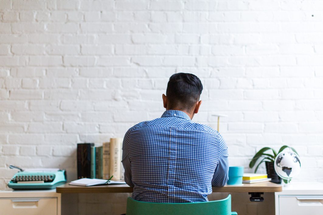 Man Working at  Desk