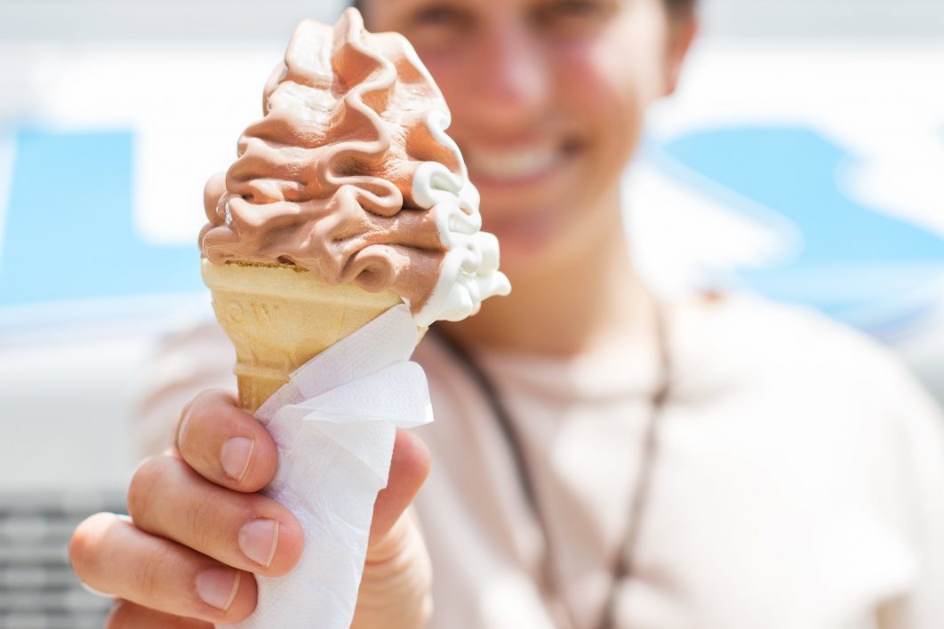 Woman Holding Ice Cream