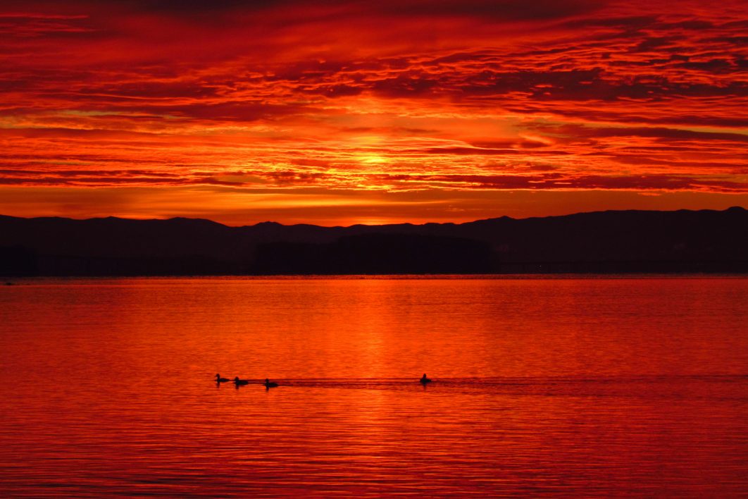 Hot Lake Sunset