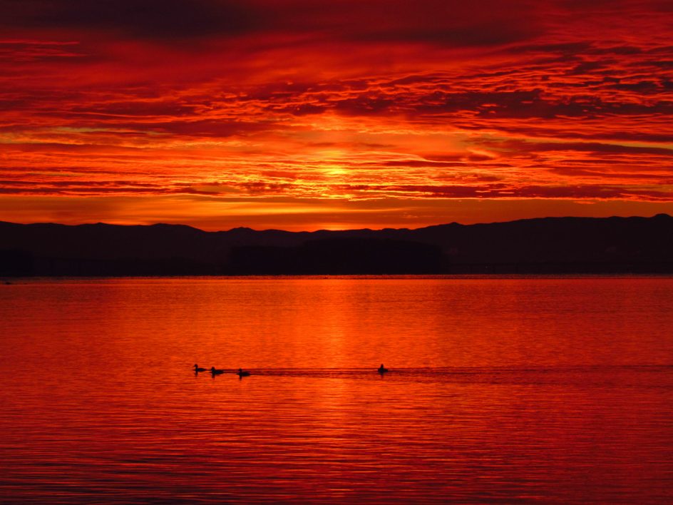 Hot Lake Sunset