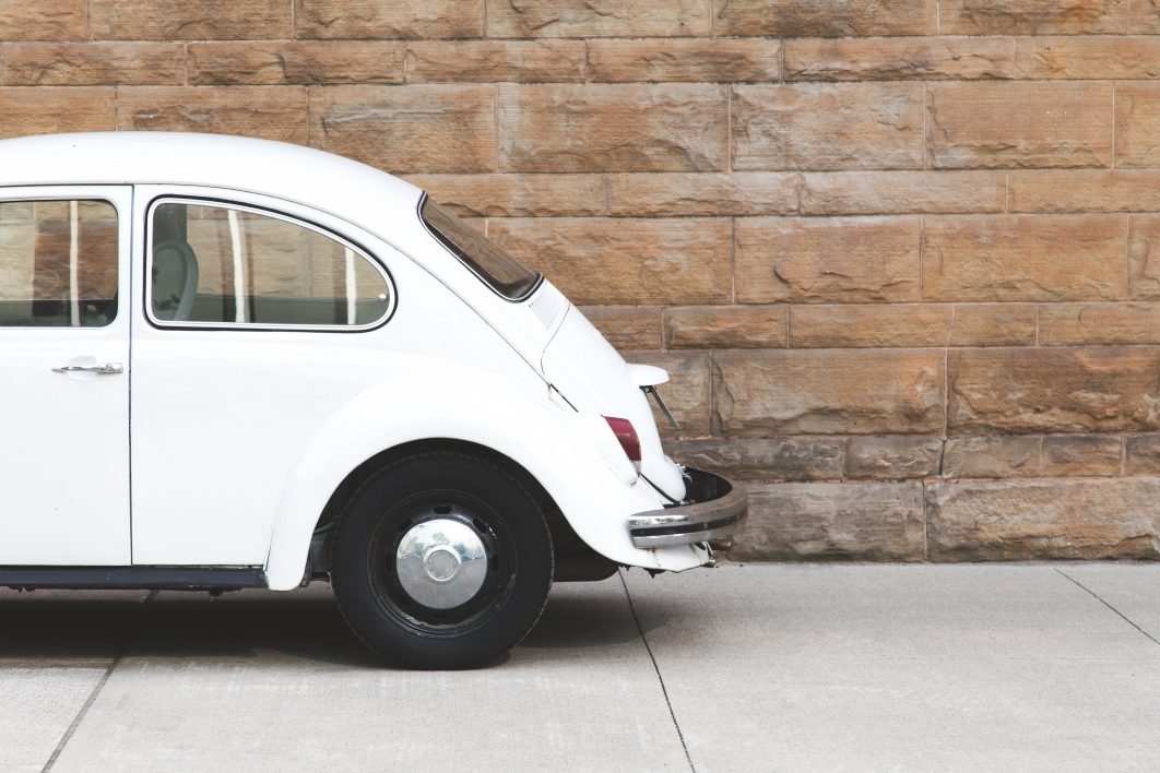 White Vintage Car