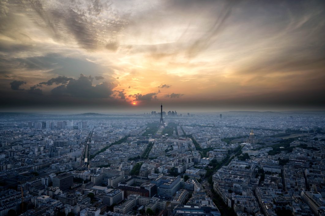 Aerial Paris Sunset