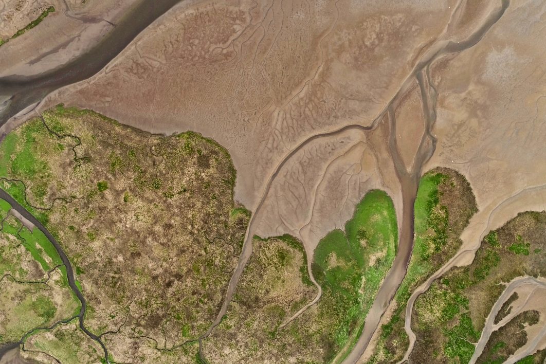 Aerial Sand and Water View