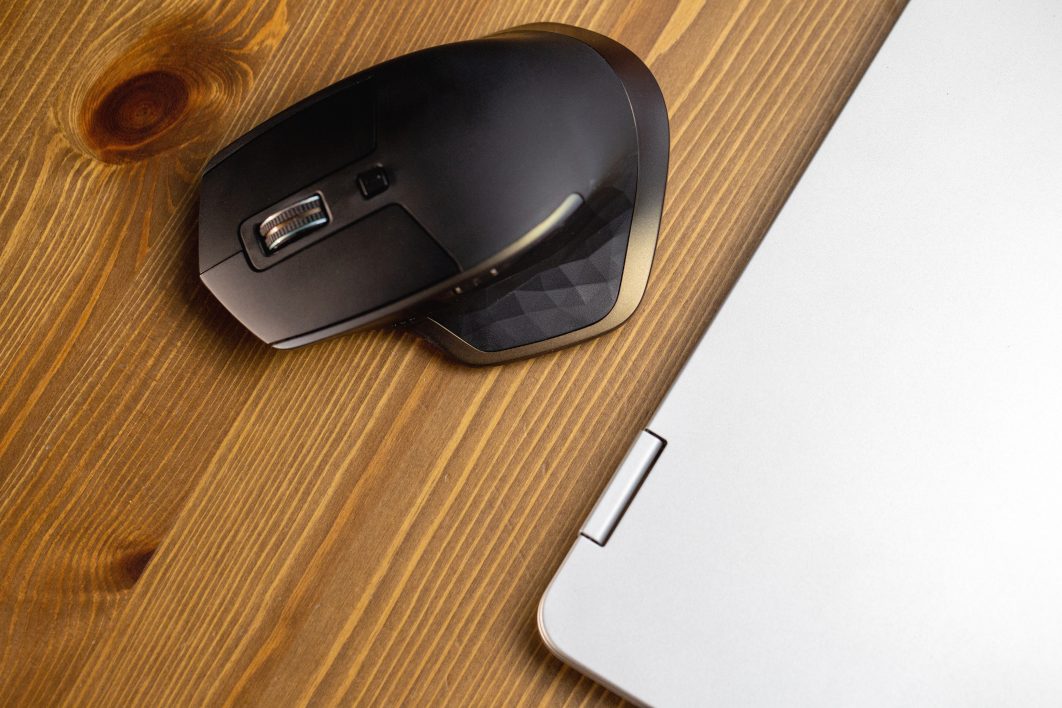 Mouse and Laptop on Desk