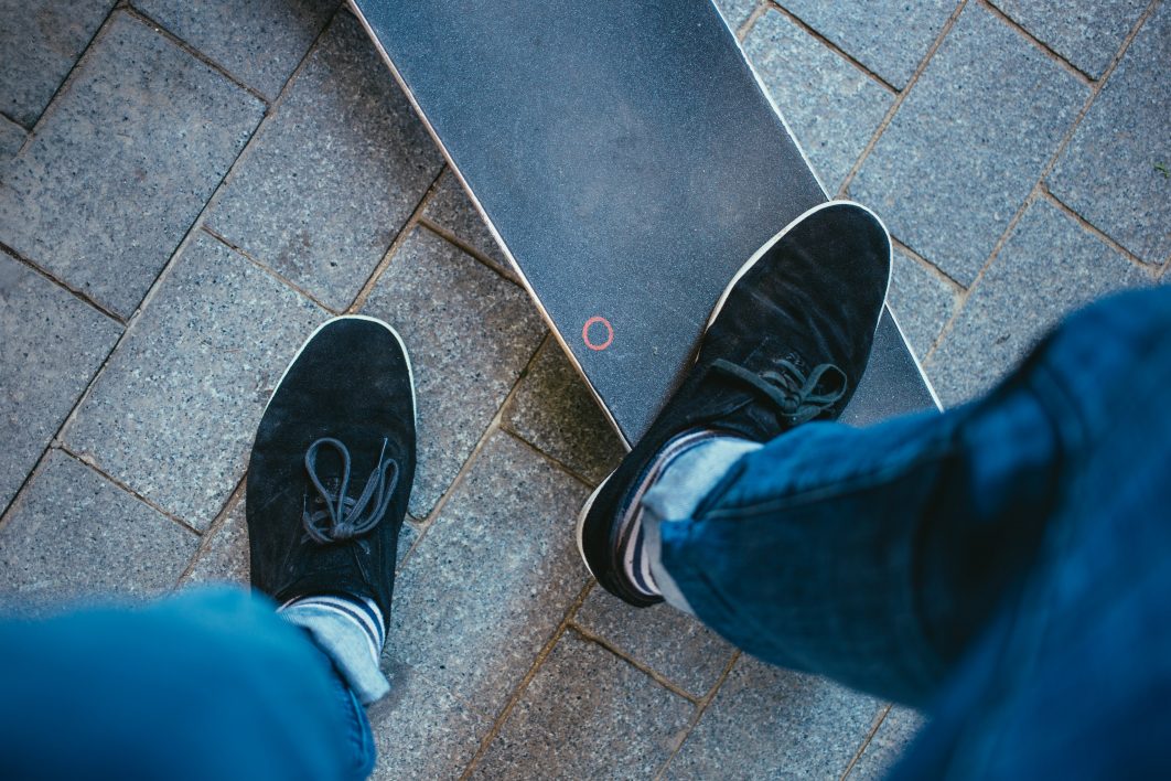 Feet on Skateboard