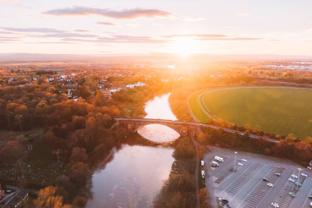 Sunset River Aerial