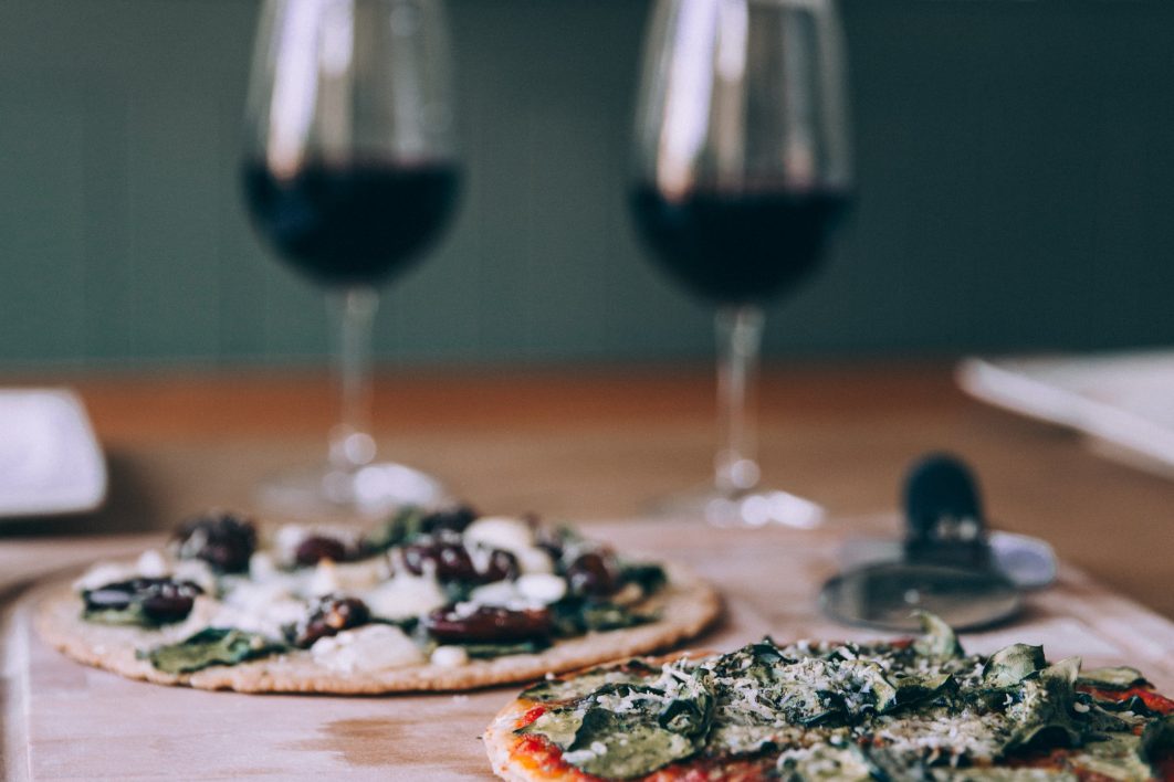 Homemade Pizza and Wine