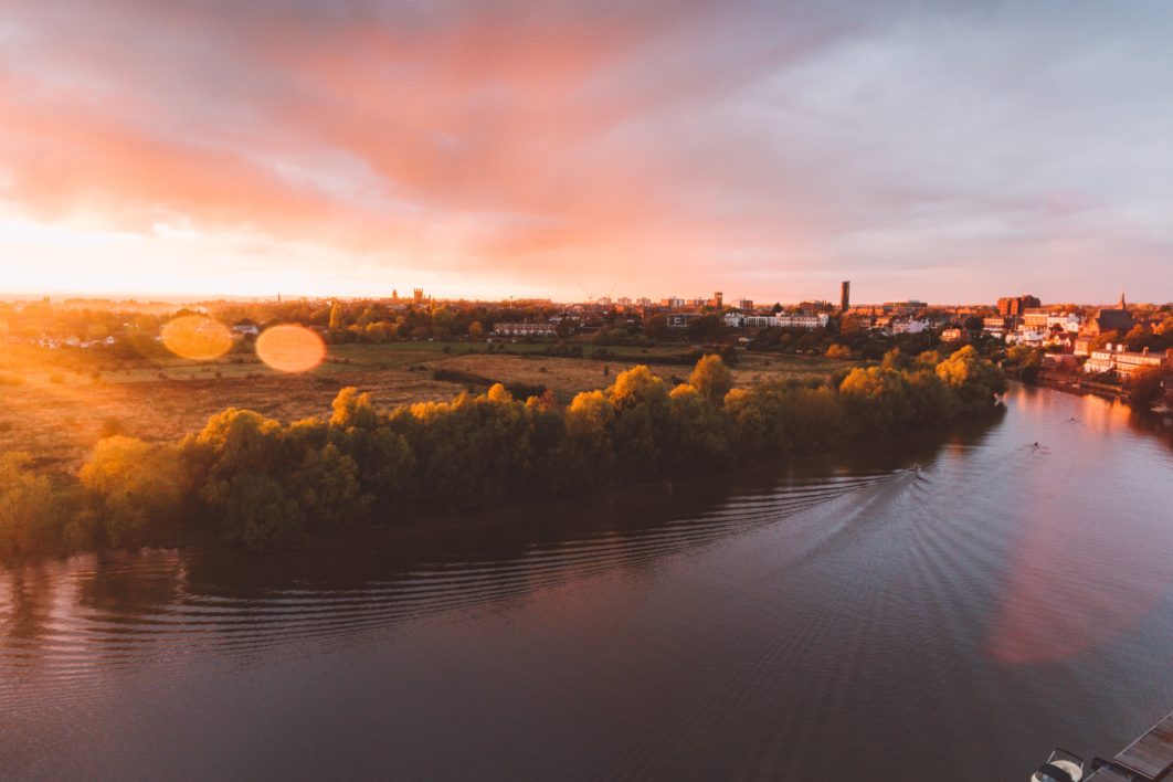 Sunset over River