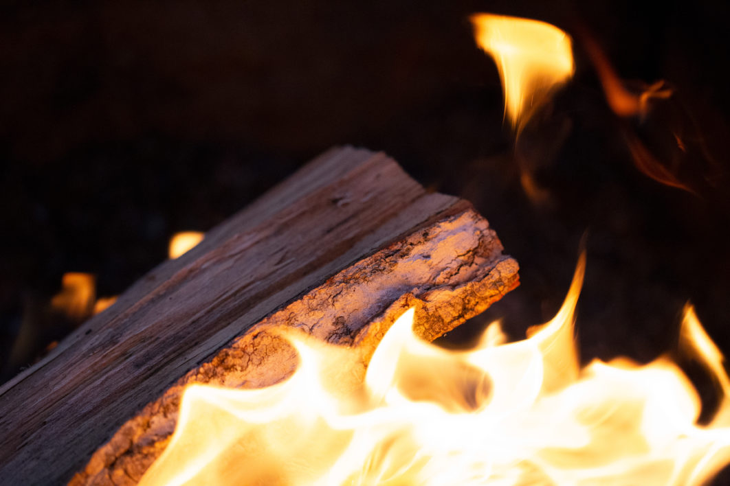 Campfire Wood Close up