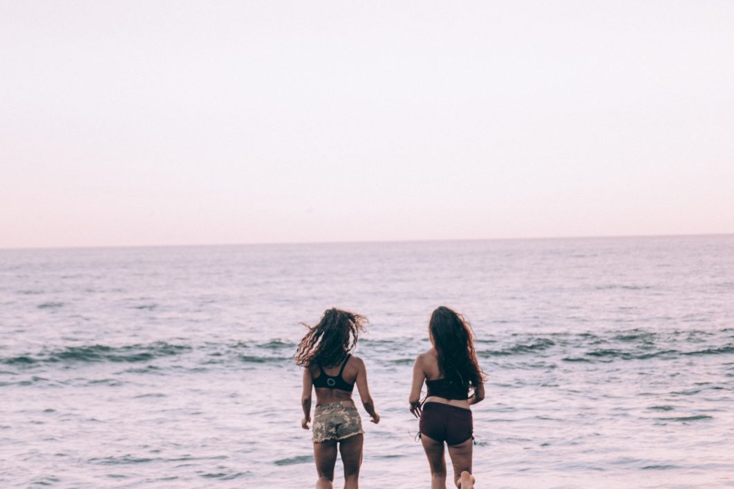 Woman Beach Playing