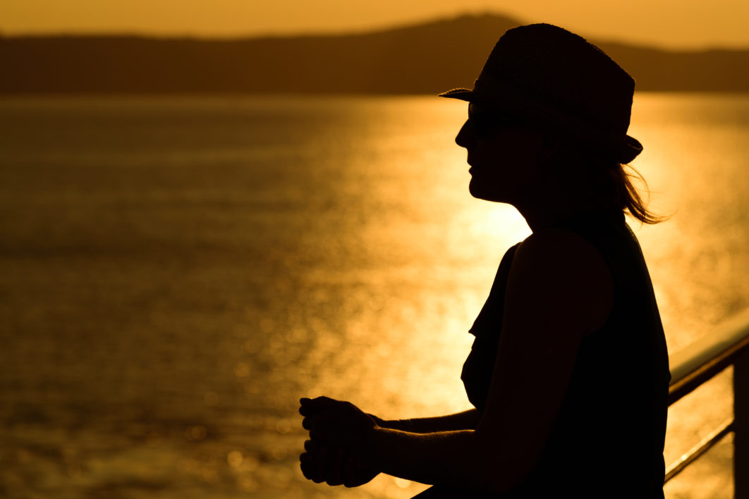 Woman Sunset Water
