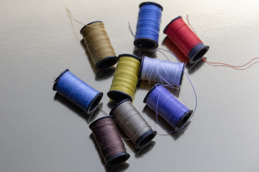 Sewing Thread Spools Natural Fiber Close Up Elevated View Stock Photo -  Download Image Now - iStock