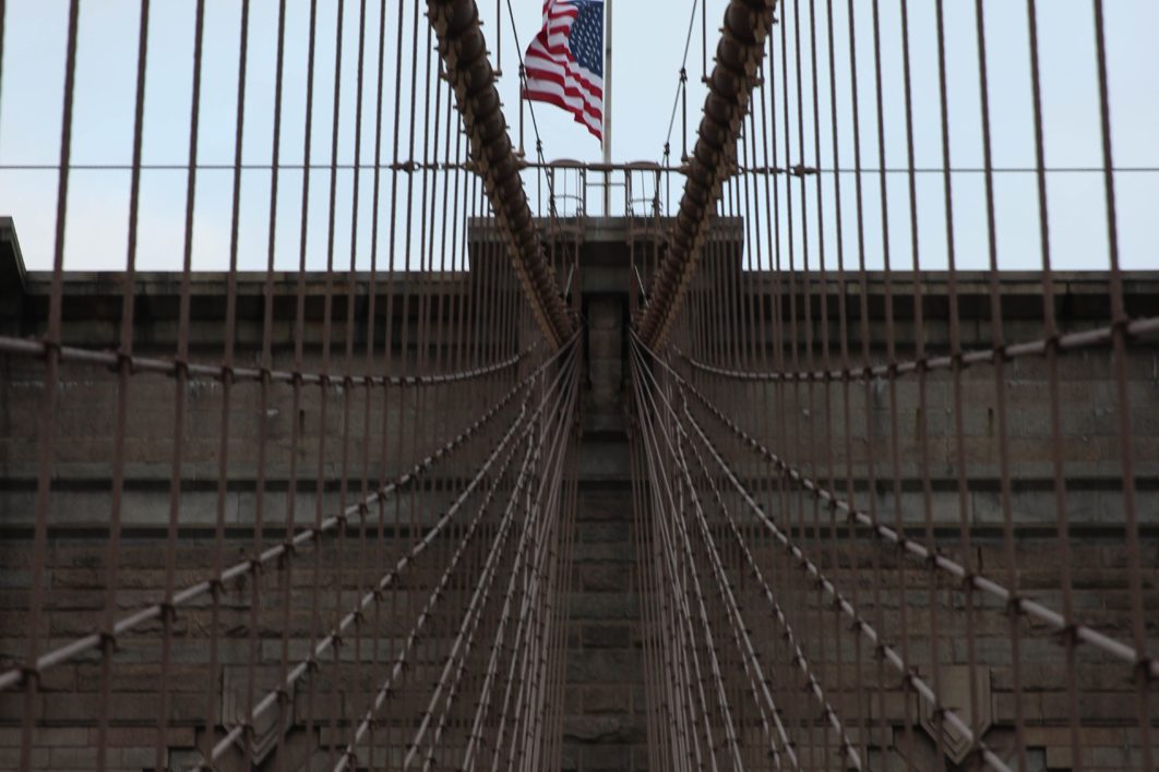 Flag on bridge