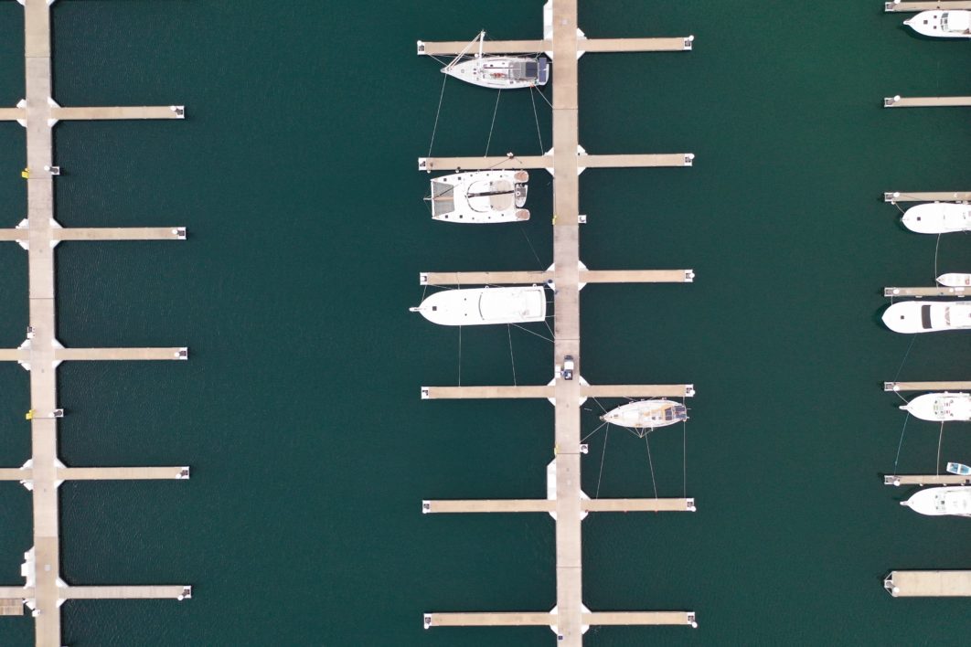 Aerial Boats on Water