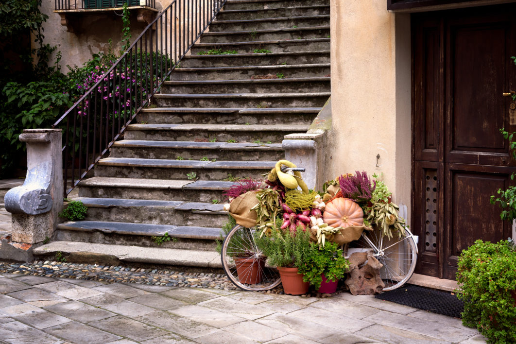 Exterior Pumpkins and Flowers