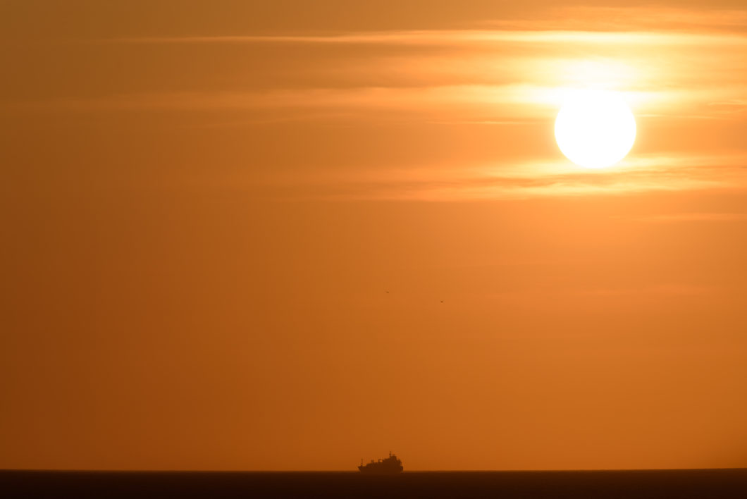 Ocean Sunset Ship