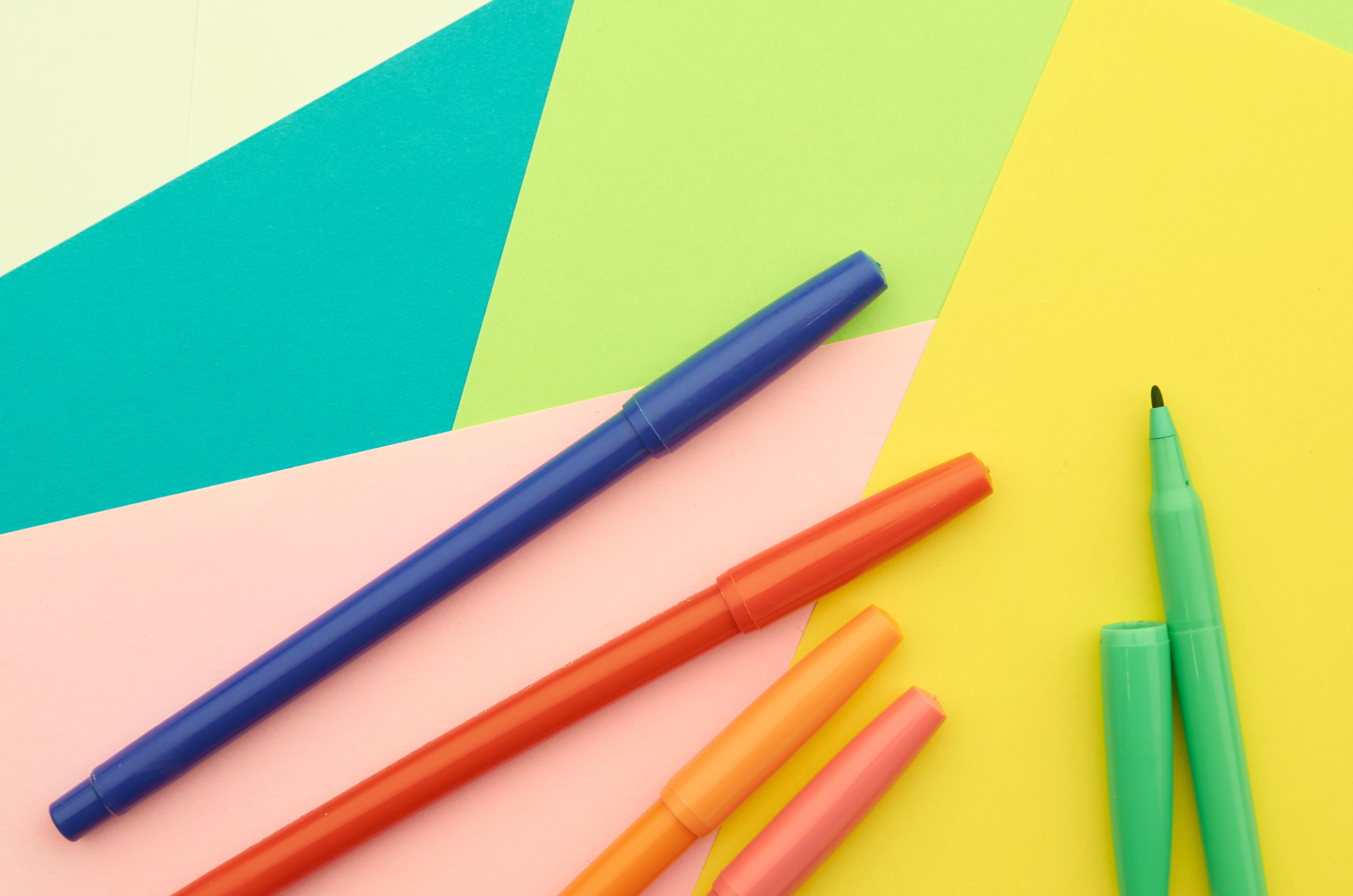 Multicolored Pens Layout - Stock Photos