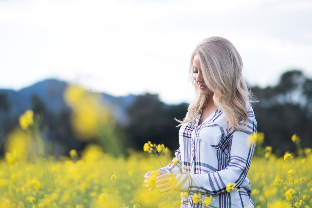 Woman Field Flowers