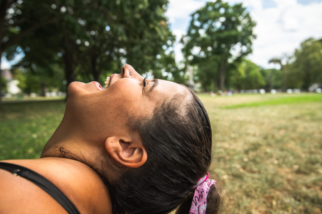 Smiling Woman Outside