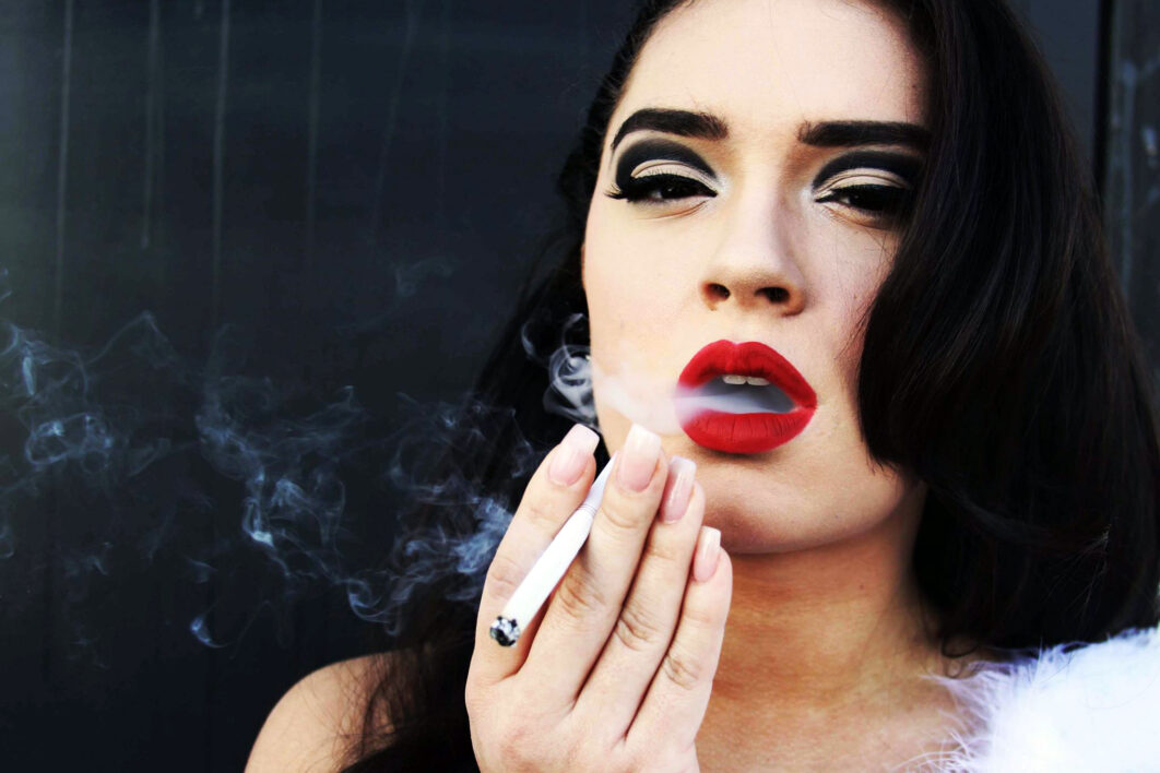 Woman Smoking Cigarette