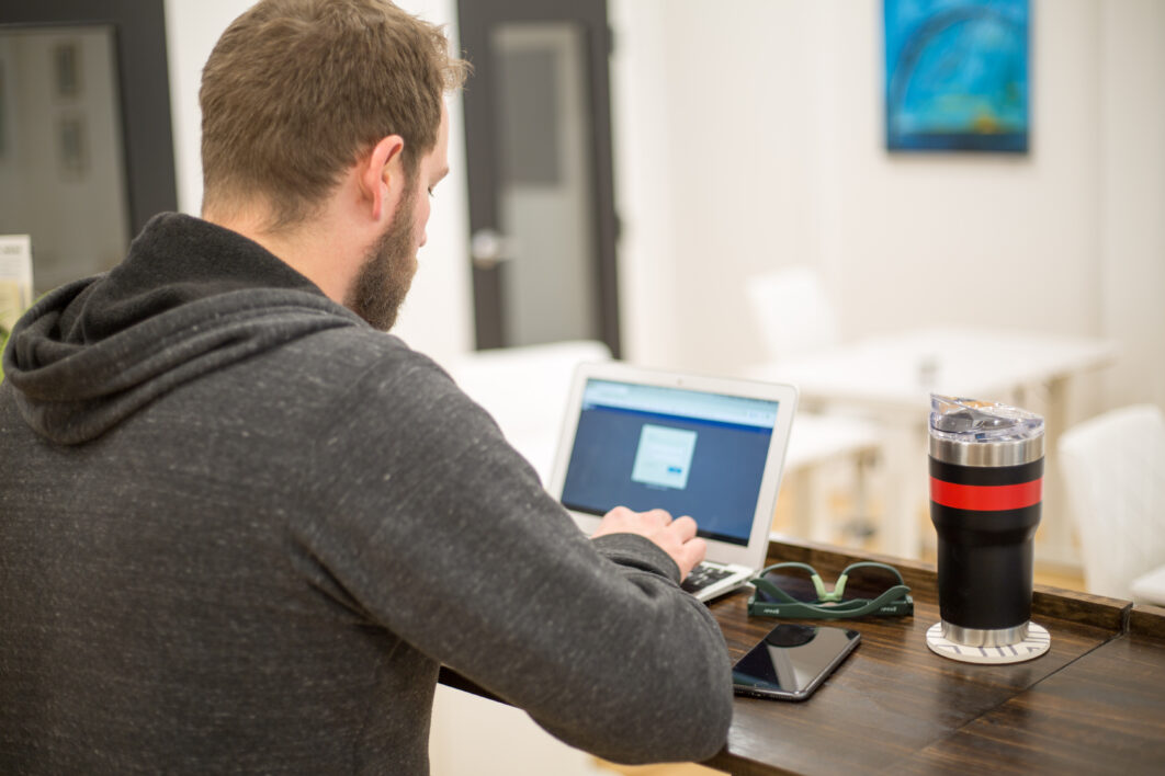 Man Working Laptop