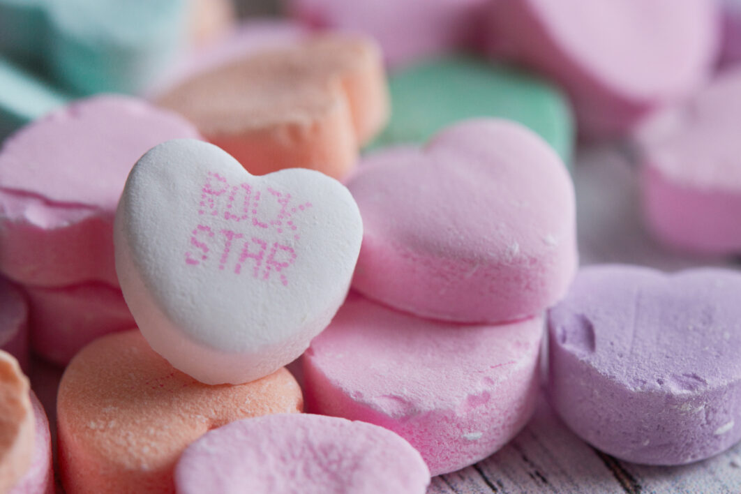 Pink Heart Shaped Marshmallows Background Stock Photo - Download