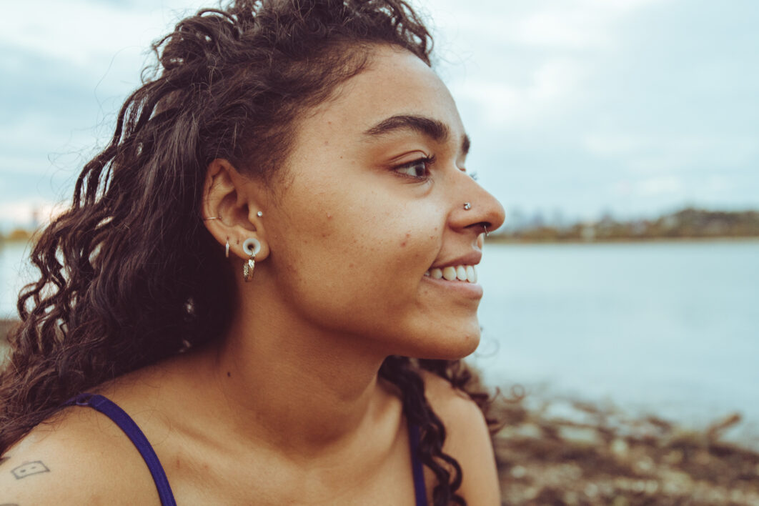 Smiling Woman Outside